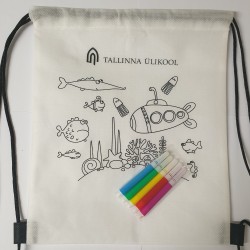 Laste seljakott, värvitav koos vildikatega