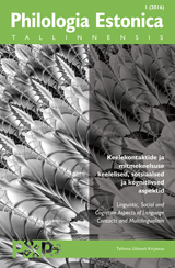 Philologia Estonica Tallinnensis I (2016) esikaas