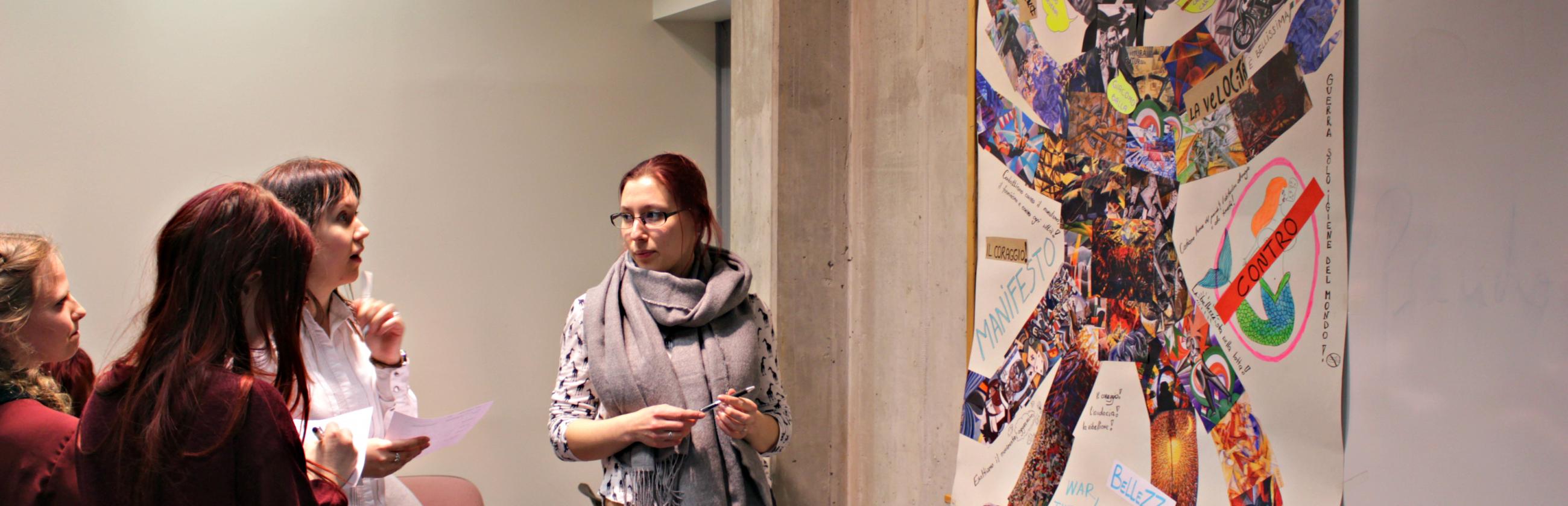 students with a poster