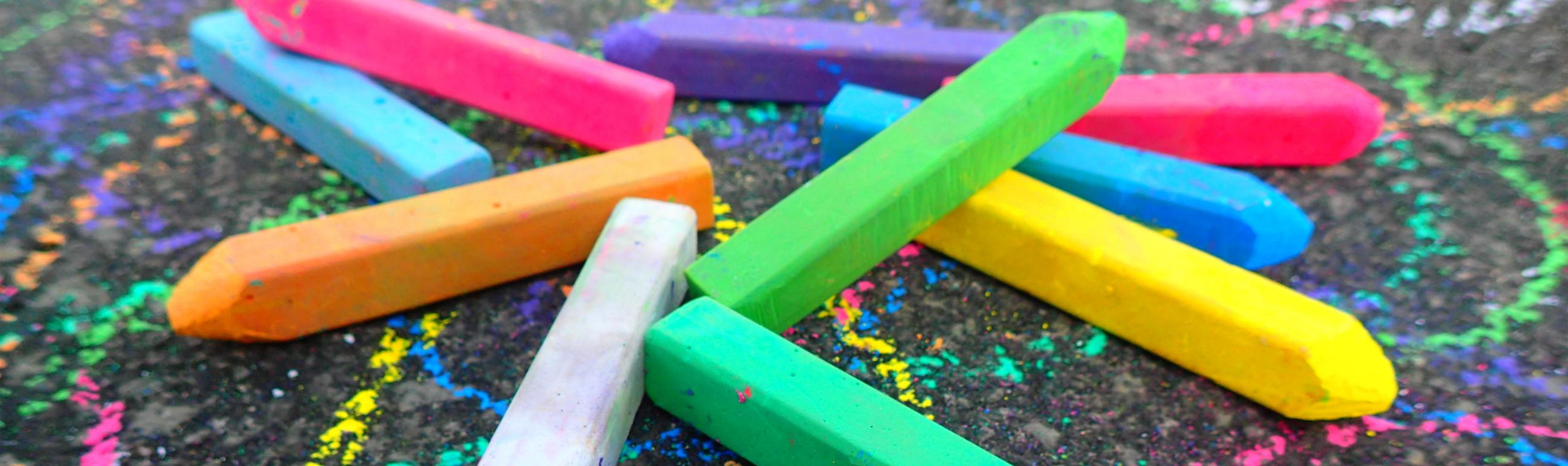 chalks of different colours