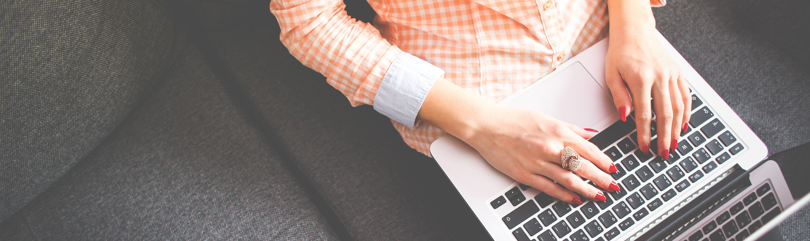 Woman holding a laptop