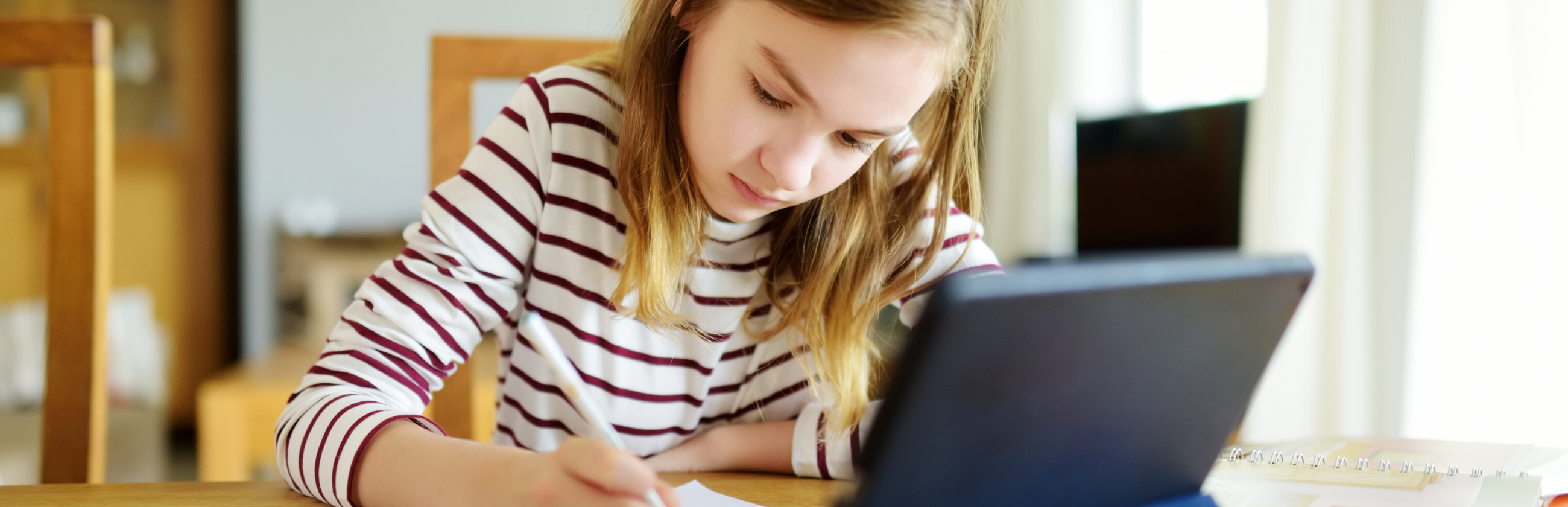 child studying