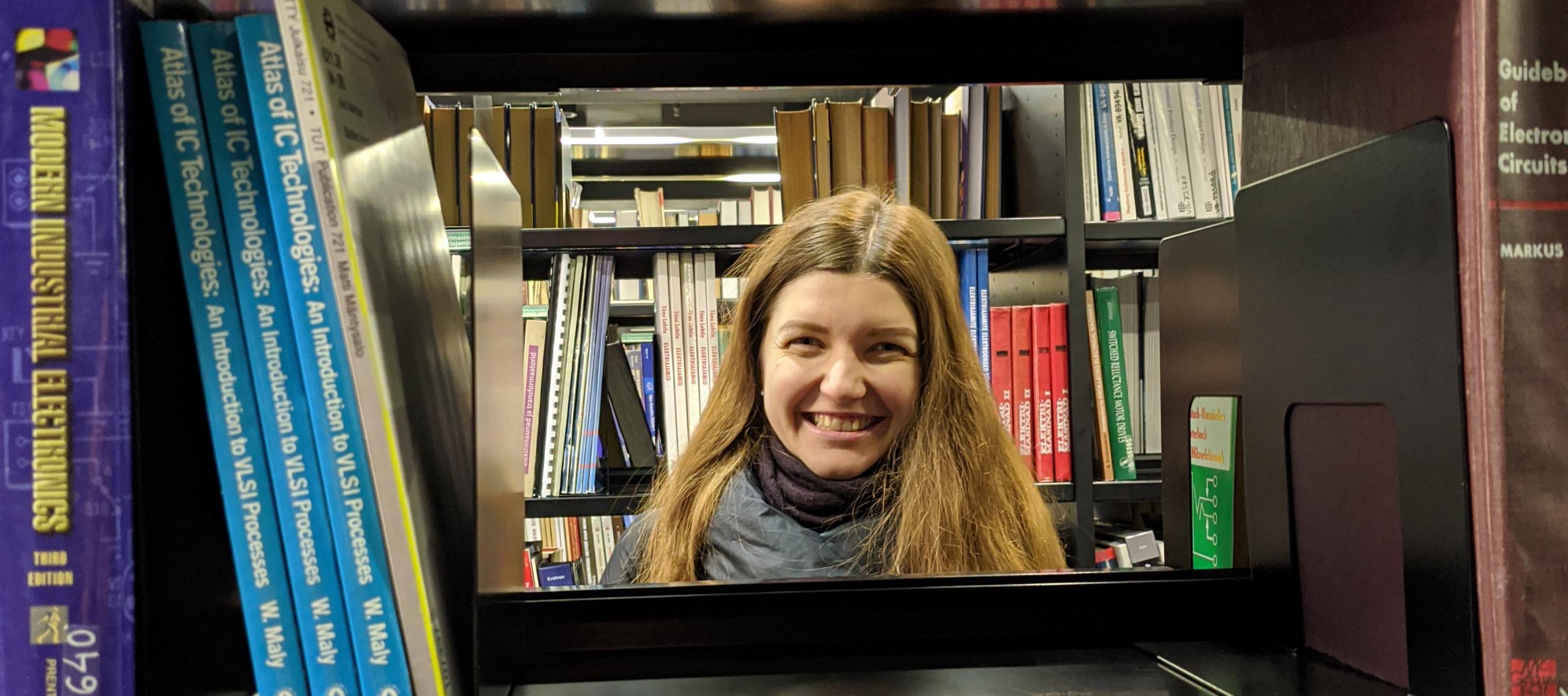 Illustrative image of Oksana in a library