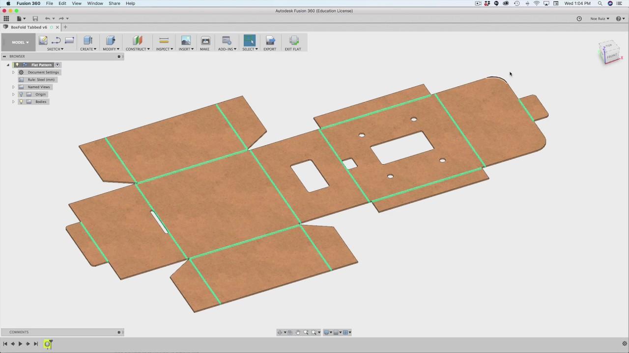 Pakendi pinnalaotus Fusion360 programmis