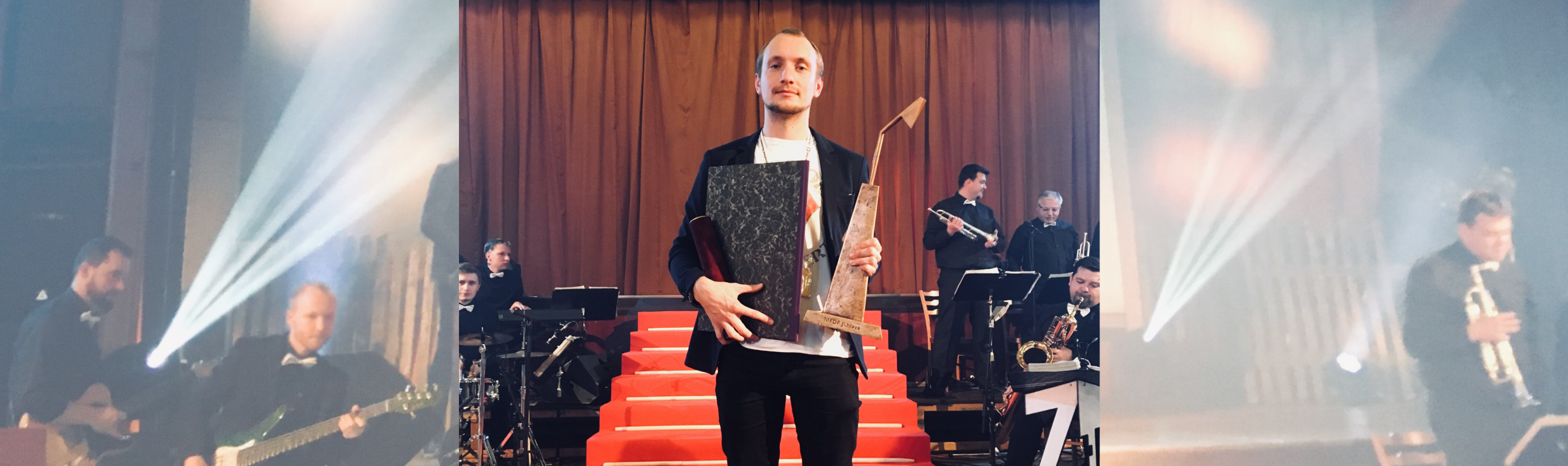 Mihkel Oksmann with the award
