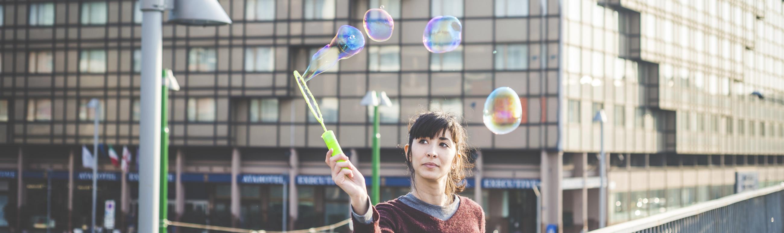 girl and bubbles