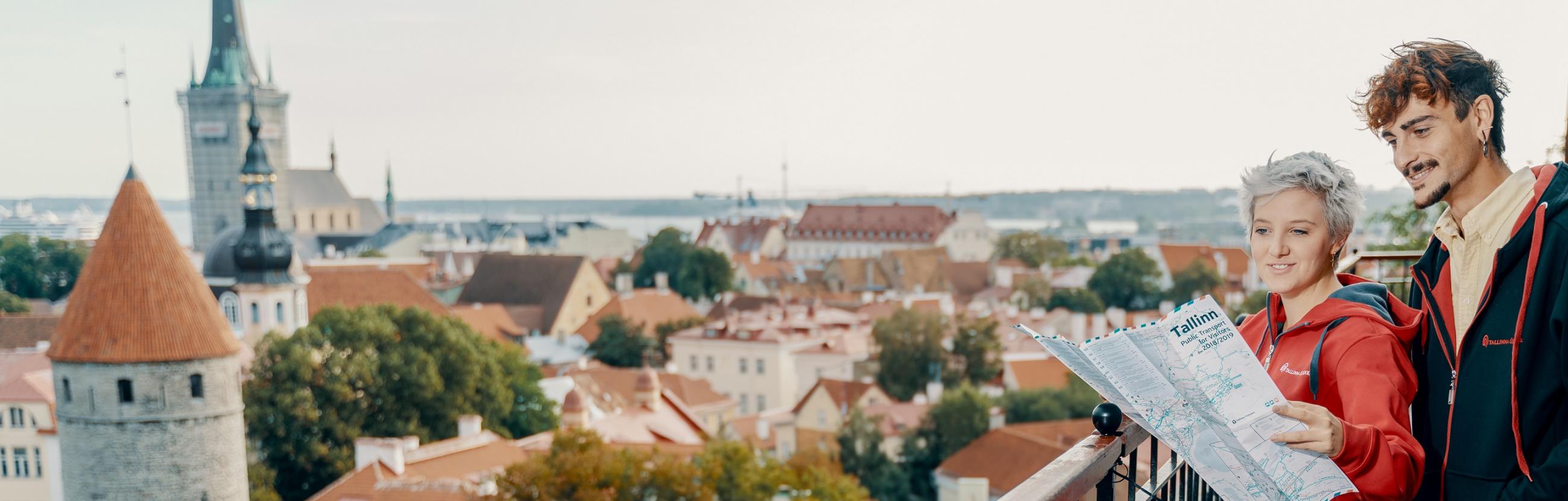 tallinn panorama with students