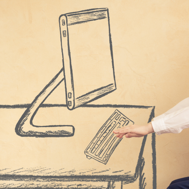 student at home desk