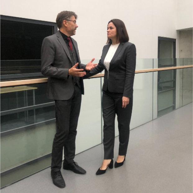 Tallinna Ülikooli rektor Tõnu Viik ja Valgevene opositsiooniliider Svjatlana Tsihhanovskaja