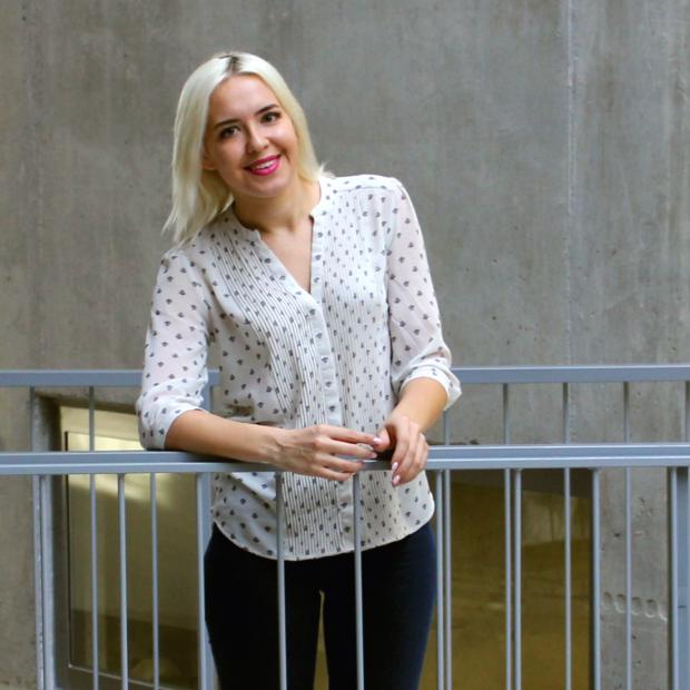 Maarja Vinkel in Astra building Tallinn University