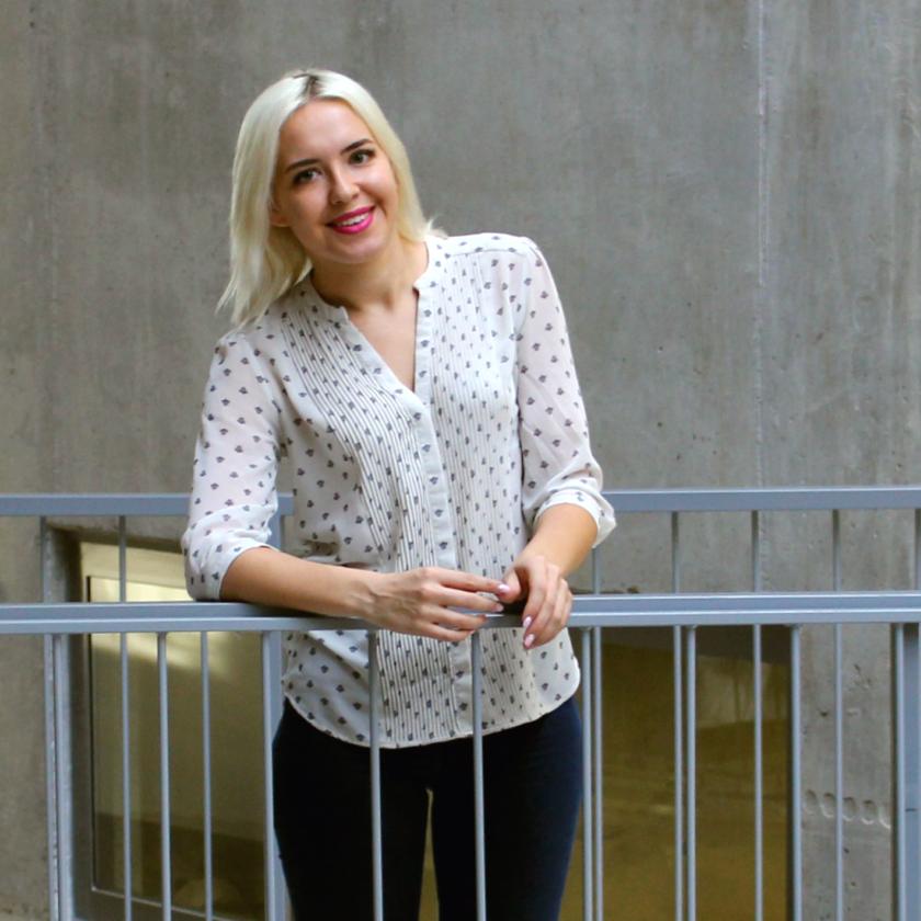 Maarja Vinkel in Astra building Tallinn University