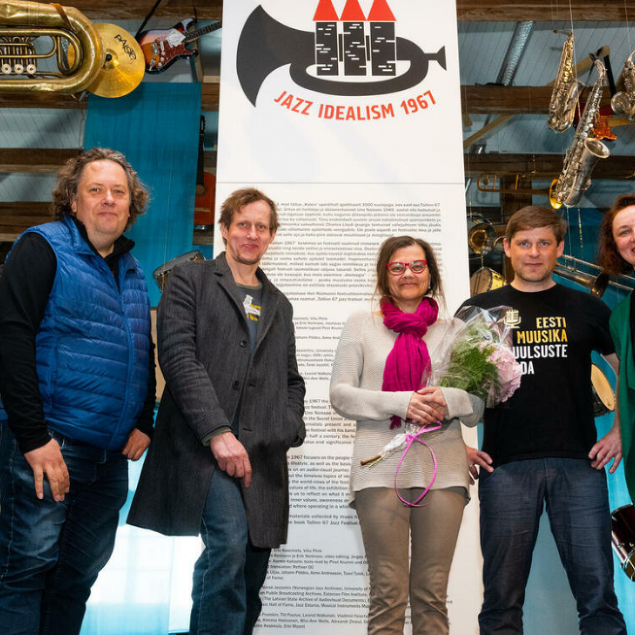 Heli Reimann näituse  „Jazz Idealism 1967“ avamisel