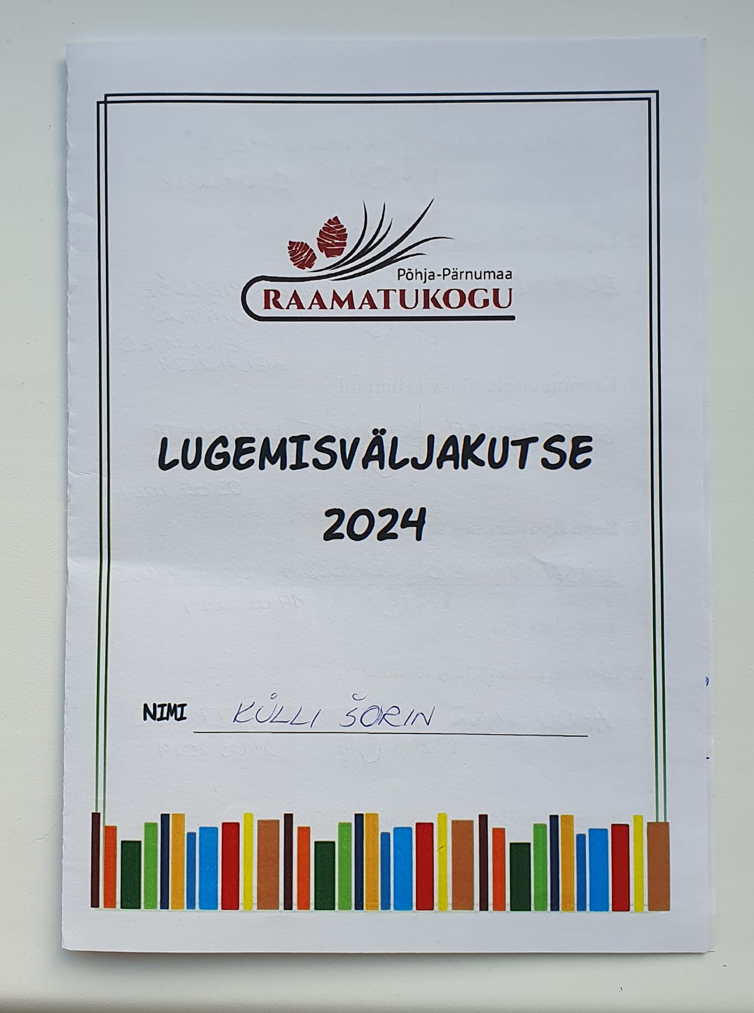 Põhja-Pärnumaa lugemise väljakutse kaart 2024